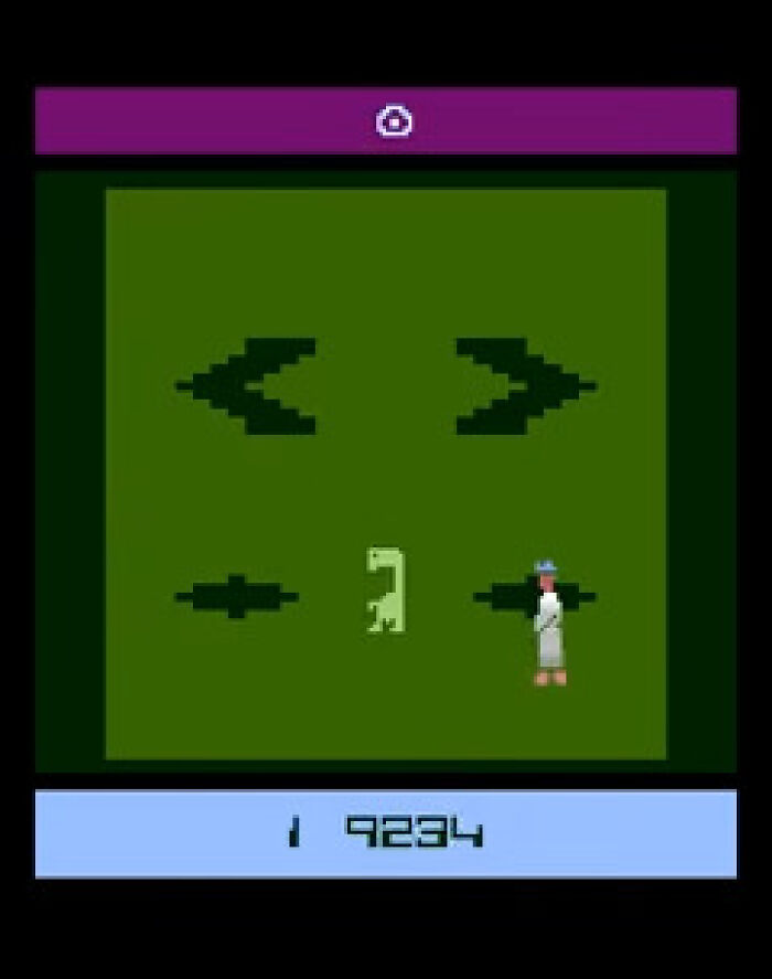 A retro video game screen displaying simple pixelated figures, reminding of past dominant companies.