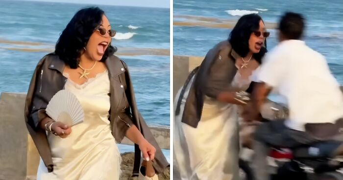 Influencer Shredded To Pieces After Blaming Motorcyclist For Hitting Her While Filming In The Middle Of The Street