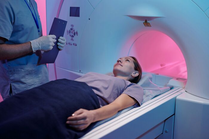 A patient prepares for an MRI scan with a doctor, highlighting doctor-patient interactions and sometimes unhinged things doctors say.