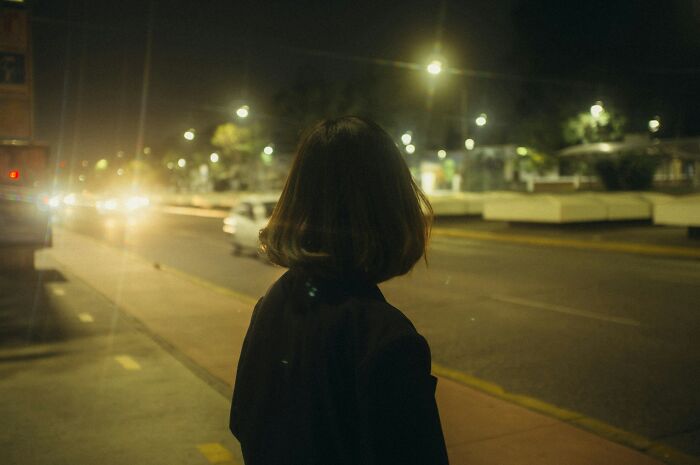 A person looking at a street at night, a strange experience that still makes people shiver at the memory.