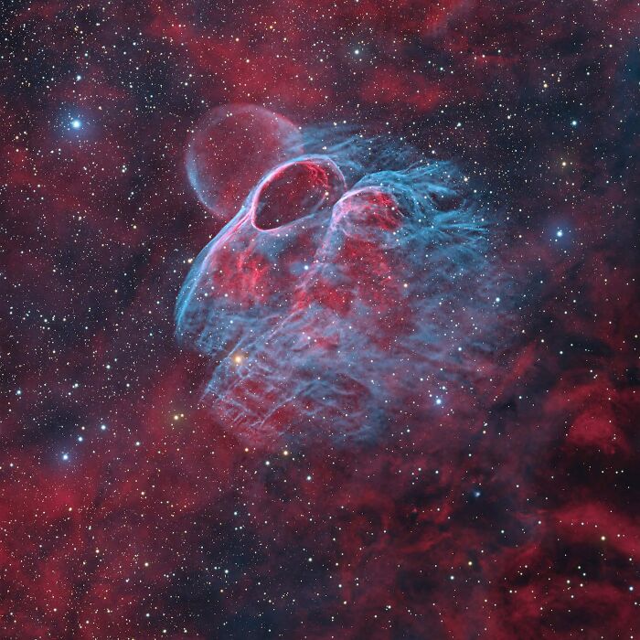 Bubble Nebula in intricate red and blue, a breathtaking image from the David Malin Astrophotography Awards 2026.