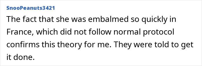 A Reddit comment about Princess Diana's alleged secret pregnancy and the royal conspiracy theory. A Reddit comment about Princess Diana's alleged secret pregnancy and the royal conspiracy theory.