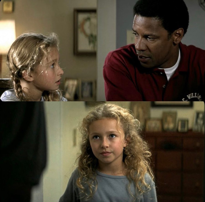Young Hayden Panettiere with Denzel Washington, a flashback to her acting career, reflecting on revelations from her memoir.