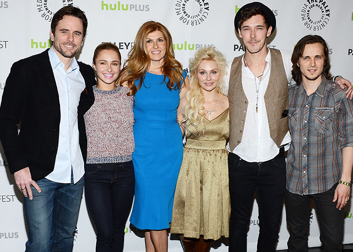 Hayden Panettiere with the cast of Nashville, a moment from her career, connected to her memoir's revelations.