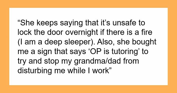 Controlling Mom Walks In On Her 22YO Daughter Whenever She Likes, Forbids Her From Locking The Door