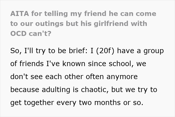 Friend Group Tells Woman With OCD She’s No Longer Welcome, Her Boyfriend Absolutely Loses It Friend Group Tells Woman With OCD She’s No Longer Welcome, Her Boyfriend Absolutely Loses It