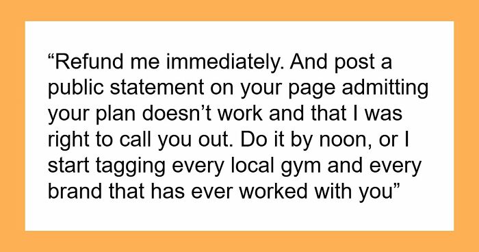 Fitness Coach Deals With Entitled Influencer In The Most Brutally Polite Way Possible: “Refund Me Immediately”