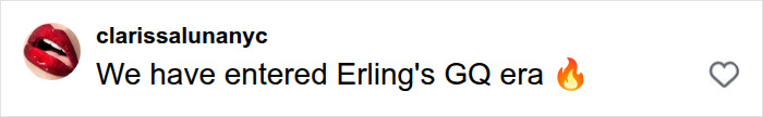 Social media comment about Erling Haaland's new look, suggesting a new era after his haircut. Social media comment about Erling Haaland's new look, suggesting a new era after his haircut.