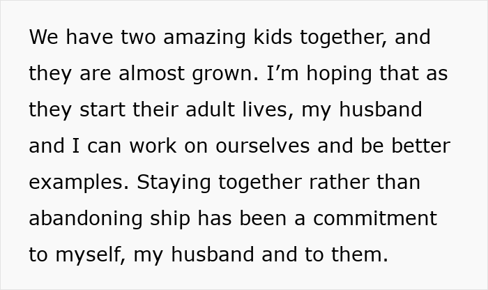 Wife discusses commitment to her hubby and kids, focusing on improving their relationship. Wife discusses commitment to her hubby and kids, focusing on improving their relationship.