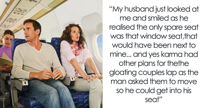 Elderly Passengers Get Stuck Next To A Very Large Man On A Plane, Regret Stealing Couple’s Seats