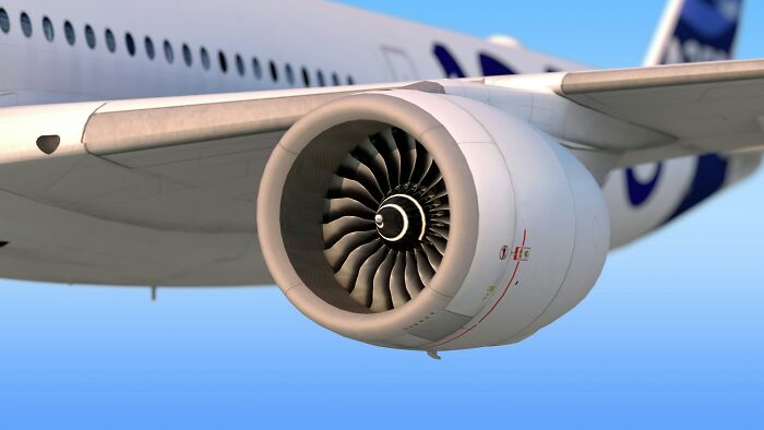 Cabin crew questions: Close-up of an airplane engine, highlighting unhinged questions cabin crew face.