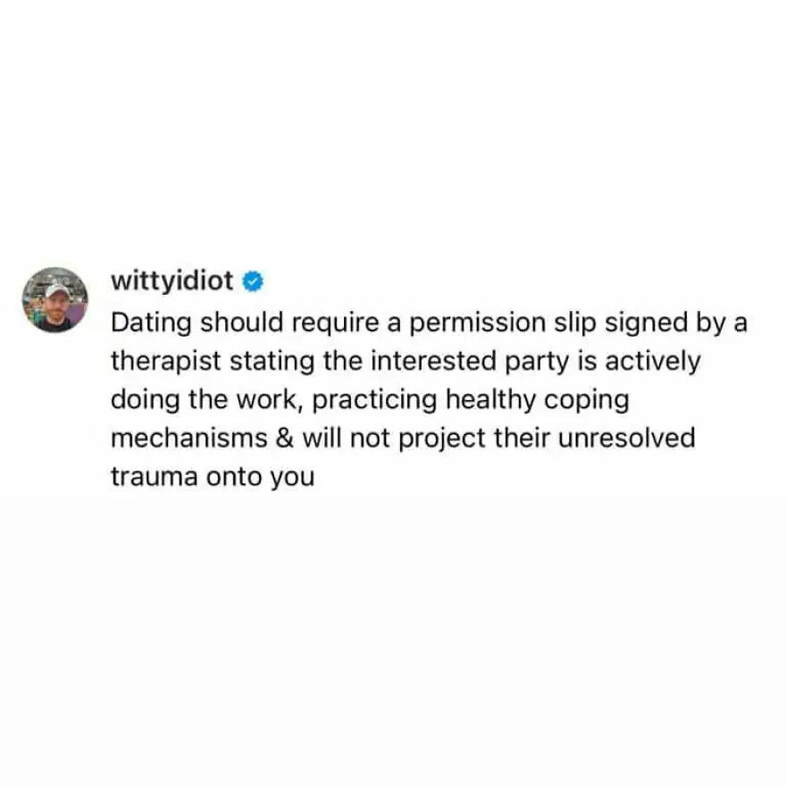 A hilariously unfiltered take on dating requiring a therapist's permission slip.
