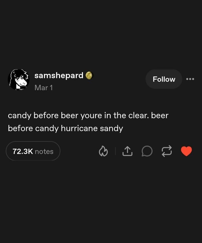 A social media serotonin meme about a rhyme concerning candy and beer.
