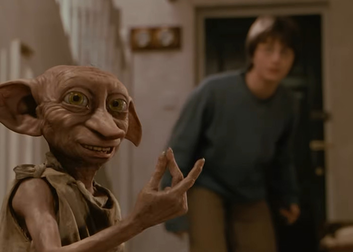Harry Potter and Dobby in a film scene, showcasing the beloved characters that inspired fans.