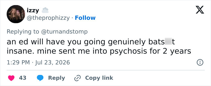 A tweet about the psychological impact of extreme food habits, highlighting the debate. A tweet about the psychological impact of extreme food habits, highlighting the debate.