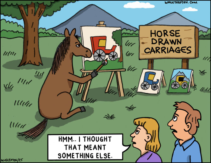 These 30 Single-Panel Cartoons Find The Humor In People Acting Way Too Calm During Absolute Chaos