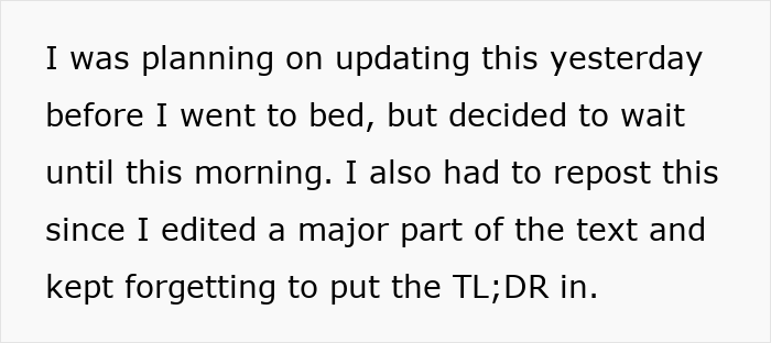 A hilariously awkward social media post about updating and reposting text, sharing too much about the process. A hilariously awkward social media post about updating and reposting text, sharing too much about the process.
