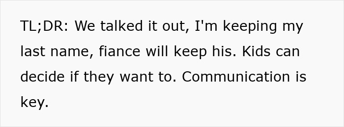 A TL;DR summary of a hilariously awkward discussion on last names, highlighting shared too much communication. A TL;DR summary of a hilariously awkward discussion on last names, highlighting shared too much communication.