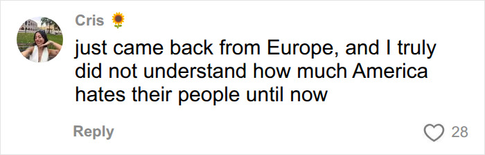 A comment criticizing American kid’s school lunch compared to Europe, highlighting a perceived hate. A comment criticizing American kid’s school lunch compared to Europe, highlighting a perceived hate.
