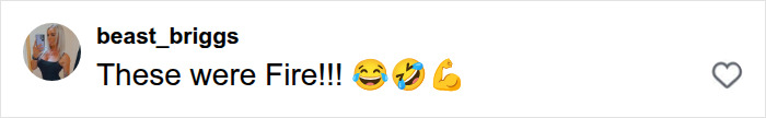 Hilarious reaction from beast_briggs, saying These were Fire!!! with laughing and muscle emojis for the news anchor. Hilarious reaction from beast_briggs, saying These were Fire!!! with laughing and muscle emojis for the news anchor.