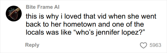 A social media comment discussing Jennifer Lopez, one of the celebrities a Top Producer encountered. A social media comment discussing Jennifer Lopez, one of the celebrities a Top Producer encountered.