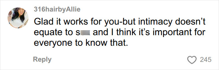 A comment from 316hairbyAllie on intimacy and the 72-hour rule, important for couples. A comment from 316hairbyAllie on intimacy and the 72-hour rule, important for couples.