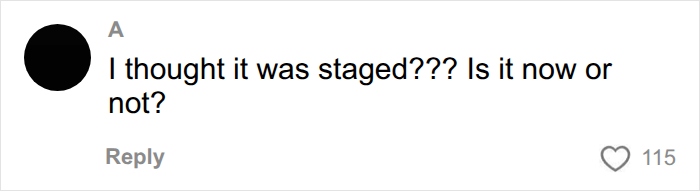 Screenshot of a comment asking, 'I thought it was staged??? Is it now or not?' about the 'minging' event. Screenshot of a comment asking, 'I thought it was staged??? Is it now or not?' about the 'minging' event.