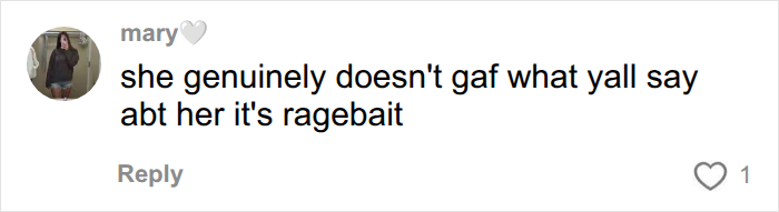 Screenshot of a comment from mary on a Bonnie Blue event post, noting the ragebait nature of the content. Screenshot of a comment from mary on a Bonnie Blue event post, noting the ragebait nature of the content.
