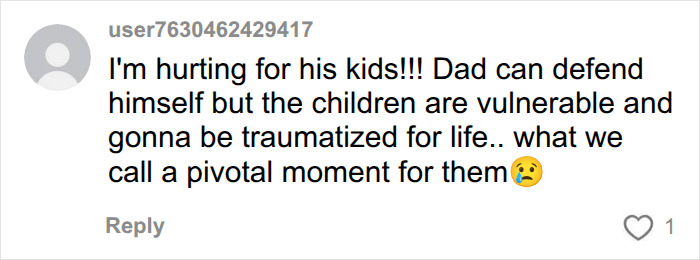 Screenshot of a comment from a social media user expressing concern for the Black dad's kids at the pool. Screenshot of a comment from a social media user expressing concern for the Black dad's kids at the pool.