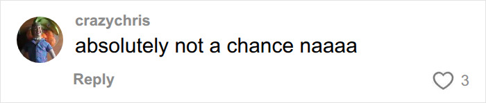 A comment from crazychris saying 'absolutely not a chance naaaa' about dog breeds being banned in the UK. A comment from crazychris saying 'absolutely not a chance naaaa' about dog breeds being banned in the UK.