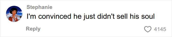 A social media comment from Stephanie about a former Disney heartthrob not selling his soul.