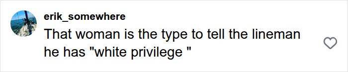 Screenshot of an Instagram comment about a working class man and a PhD woman in Two Americas video.