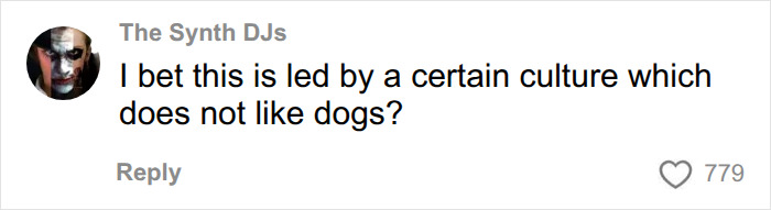 A comment asking if a certain culture that does not like dogs is behind the UK dog breeds ban. A comment asking if a certain culture that does not like dogs is behind the UK dog breeds ban.