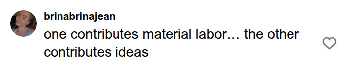 Screenshot of a comment discussing material labor versus ideas in the video comparing working class man and PhD woman.