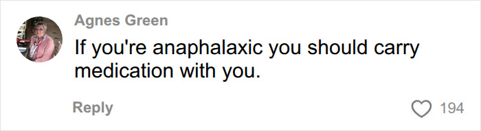 Comment about passenger and carrying medication for anaphylaxis. Comment about passenger and carrying medication for anaphylaxis.
