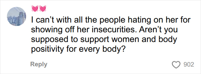 A comment advocating for body positivity and support for Victoria's Secret Angel Sara Sampaio's honest Instagram body post. A comment advocating for body positivity and support for Victoria's Secret Angel Sara Sampaio's honest Instagram body post.