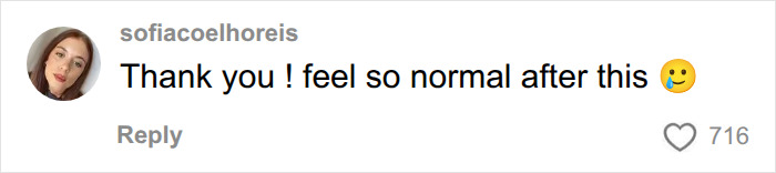 A comment praising Sara Sampaio's viral Instagram bodies post, stating it makes the viewer feel normal. A comment praising Sara Sampaio's viral Instagram bodies post, stating it makes the viewer feel normal.