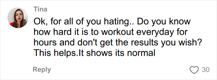 A comment about the difficulty of achieving Instagram bodies, showing that angles and lighting are key. A comment about the difficulty of achieving Instagram bodies, showing that angles and lighting are key.