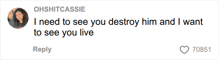 Ohshitcassie expresses desire to see the terminally ill woman destroy her husband and live fully. Ohshitcassie expresses desire to see the terminally ill woman destroy her husband and live fully.