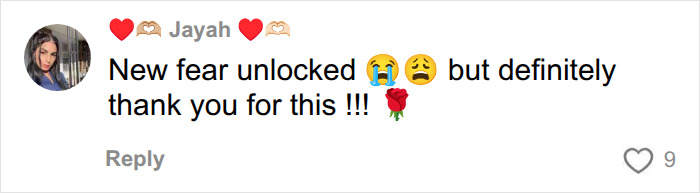 A user named Jayah comments on a new fear unlocked due to information about hair accessory dangers.