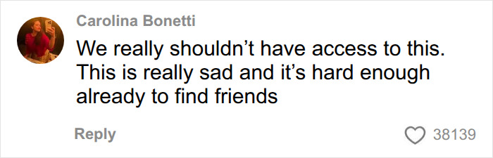 Image of a comment by Carolina Bonetti on the sad details of Taylor Swift cutting ties. Image of a comment by Carolina Bonetti on the sad details of Taylor Swift cutting ties.