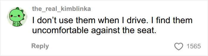A comment about hair accessories being uncomfortable while driving, highlighting the scary reality of hair accessories.