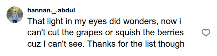 hannan._.abdul comments on the list of things parents should never allow their children to do, mentioning cutting grapes and berries.