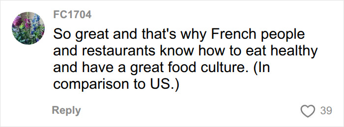 Comment about the healthy food culture of French school lunches compared to the USA. Comment about the healthy food culture of French school lunches compared to the USA.