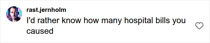 A social media comment by user rast.jernholm asking about hospital bills related to Perez Hilton's crisis. A social media comment by user rast.jernholm asking about hospital bills related to Perez Hilton's crisis.