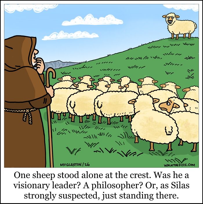 These 30 Single-Panel Cartoons Find The Humor In People Acting Way Too Calm During Absolute Chaos