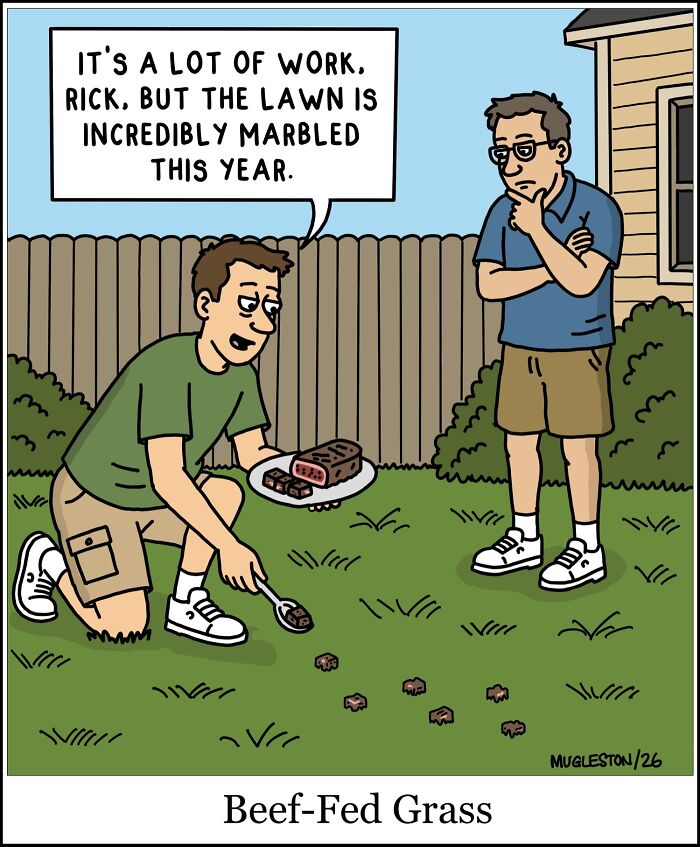 These 30 Single-Panel Cartoons Find The Humor In People Acting Way Too Calm During Absolute Chaos
