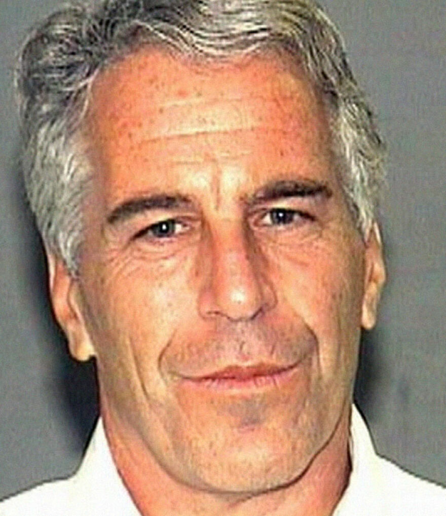 A close-up mugshot of Jeffrey Epstein, a figure central to many strange things happening on Earth.