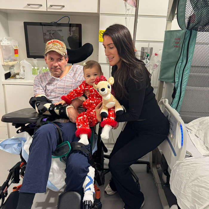 A marine vet, recovering from brain damage after eating raw oysters, with his family. A marine vet, recovering from brain damage after eating raw oysters, with his family.