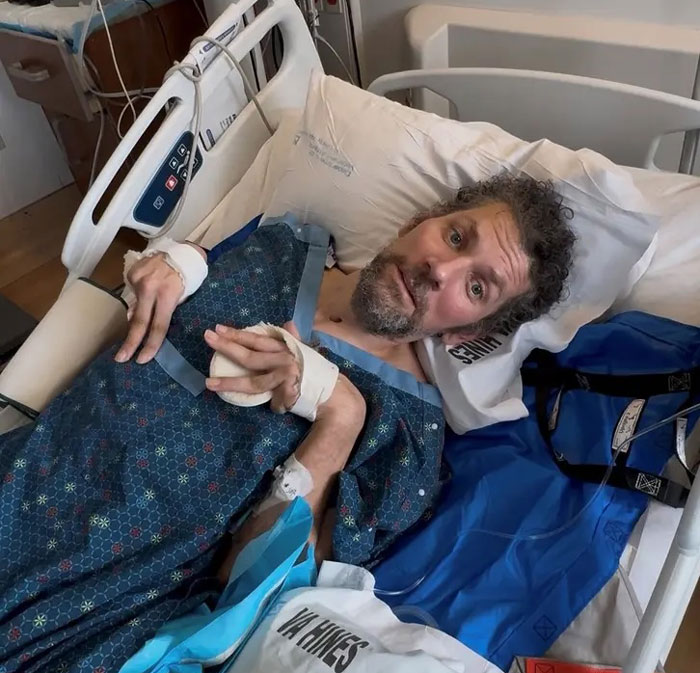 A marine vet lies in a hospital bed with brain damage after eating raw oysters. A marine vet lies in a hospital bed with brain damage after eating raw oysters.